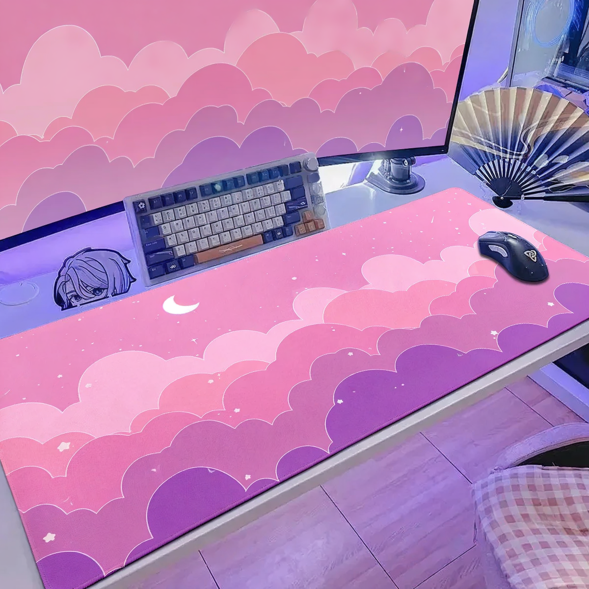 Pink Twilight Dreams Desk Mat 🌙✨