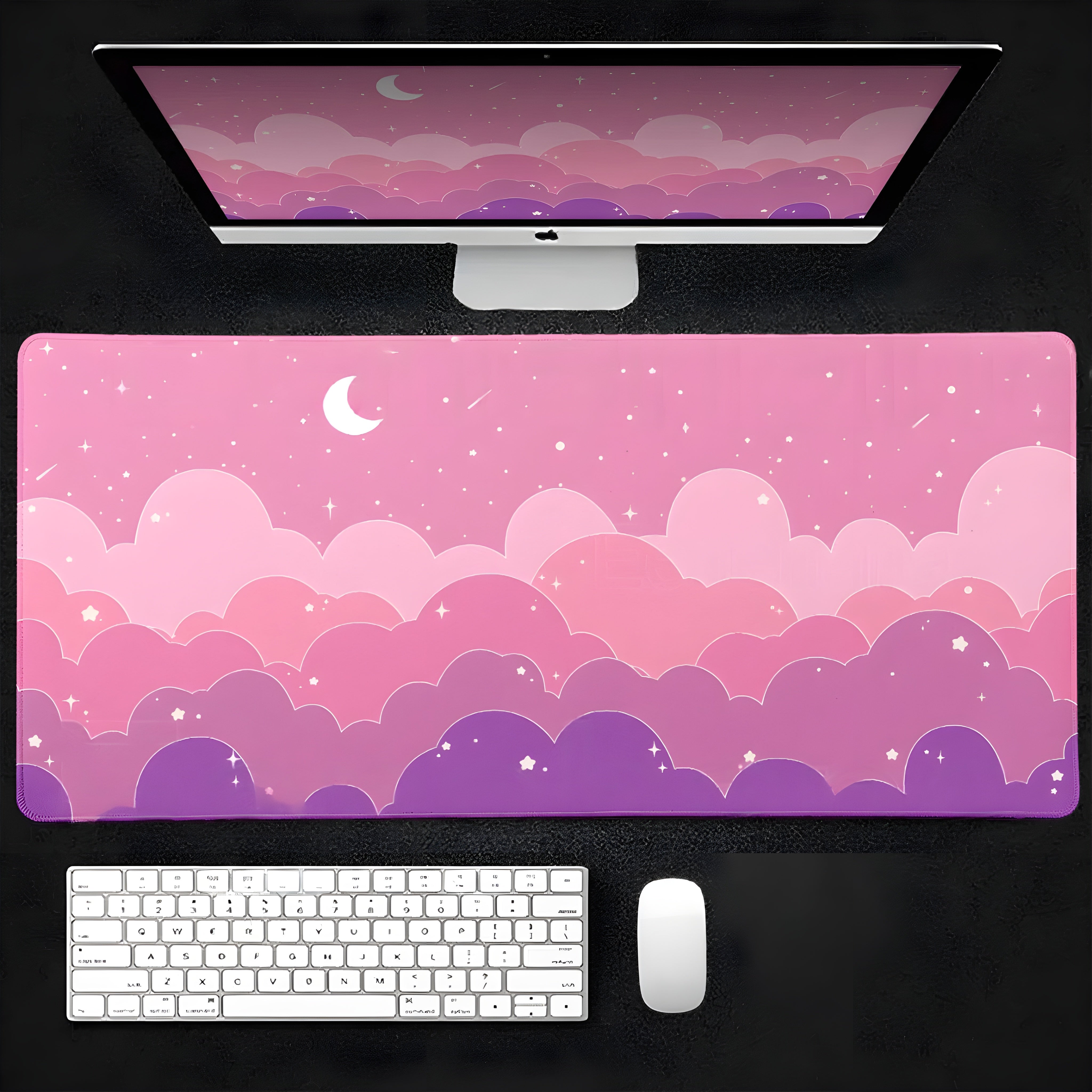 Pink Twilight Dreams Desk Mat 🌙✨